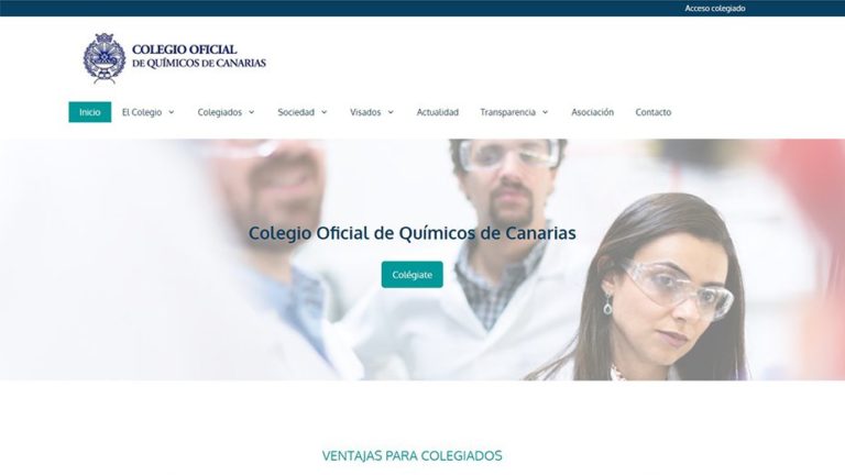 Web Colegio Oficial de Químicos de Canarias