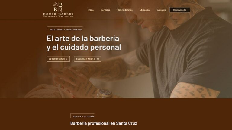 Boxer Barber, diseño web con sistema de reservas