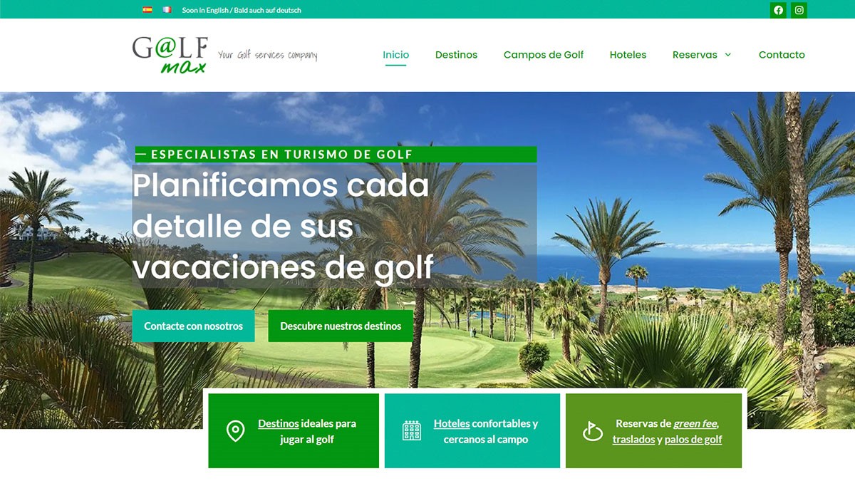 Diseño web de golfamax.com